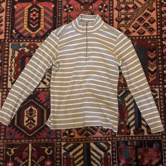 L.L. Bean Tops - LL Bean EUC Sailor's Striped Quarter Zip